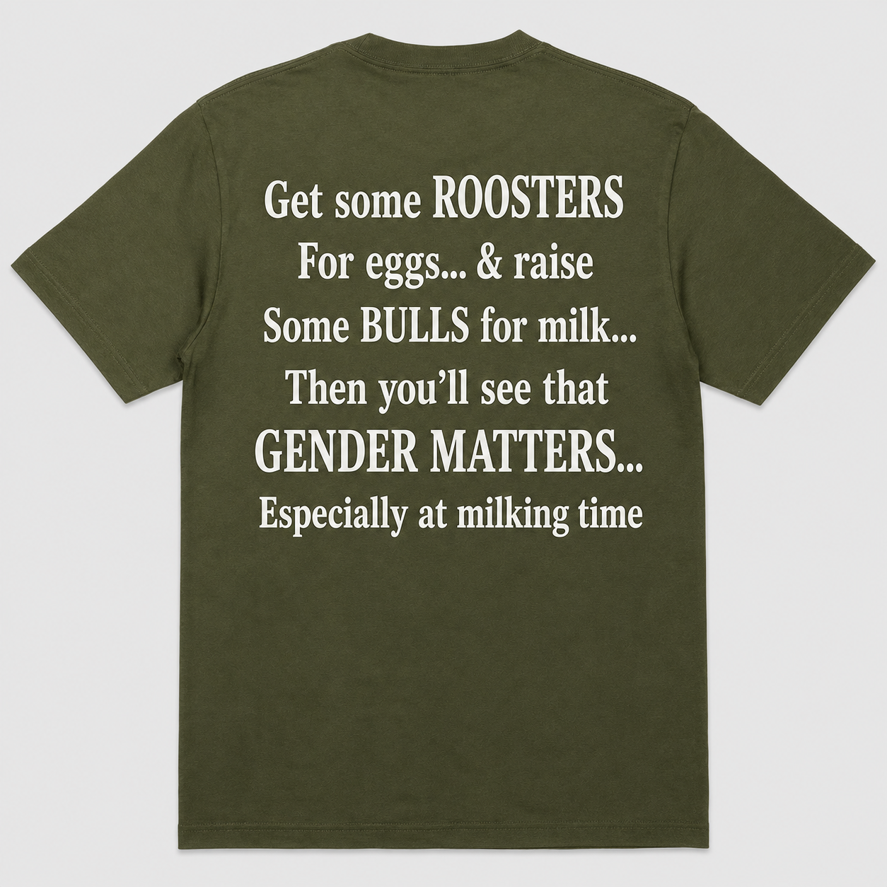 Gender Matters Especially at Milking Time Funny T-Shirt